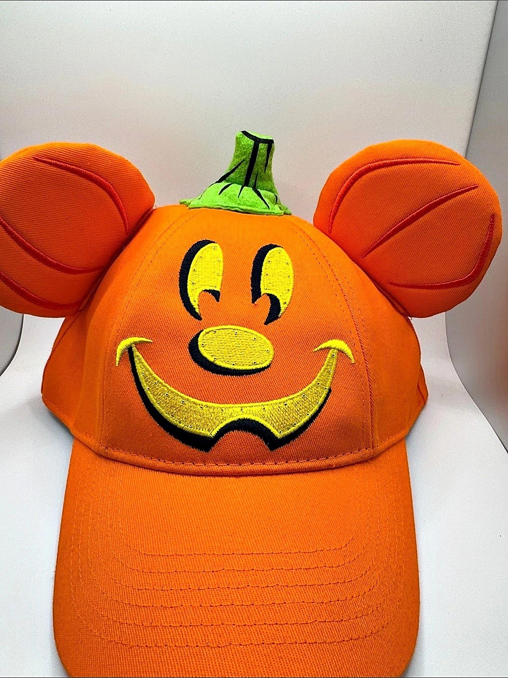 Disney Parks Mickey Mouse Pumpkin Light-Up Halloween Hat in Orange & Green